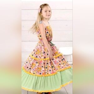 Matilda Jane Yellow Pink Spaghetti‎ Strap Sundress